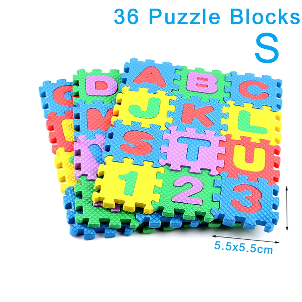 36PCS Baby Alphanumeric Educational Puzzle Blocks Pads Infant Child Toy Gift H 