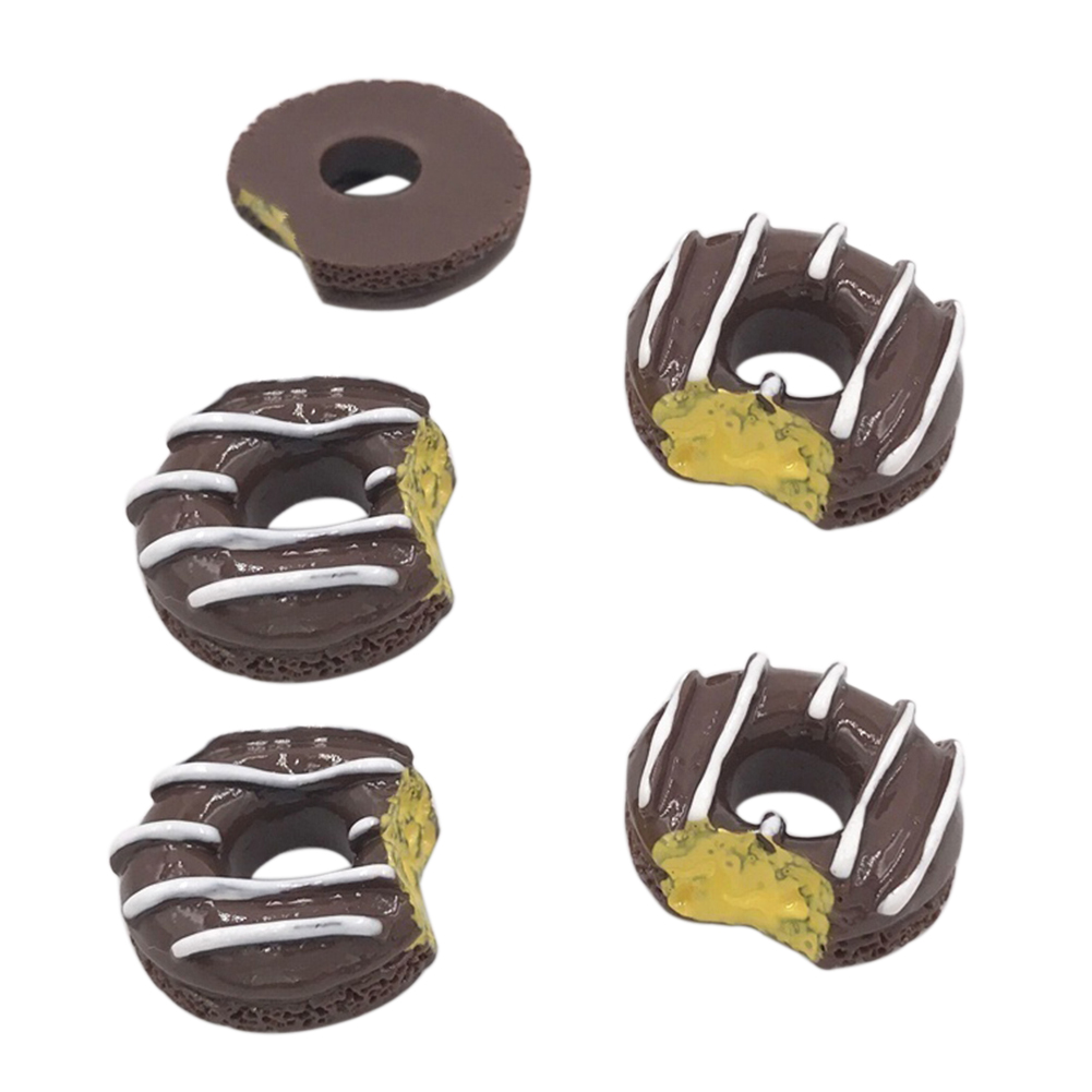 ZIG 5Pcs Mini Coffee Donut Miniature Toy for Dollhouse Phone Case DIY Accessories
