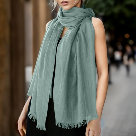 Hauaitttt Womens Solid Color and Linen Scarf for All Season Beach Strip Scarf Head Wrap Scarfs for Women Muffler Hat Summer Shawls and Wraps Scarves for Women Long Wrap Plaid Blanket Scarfs for Women