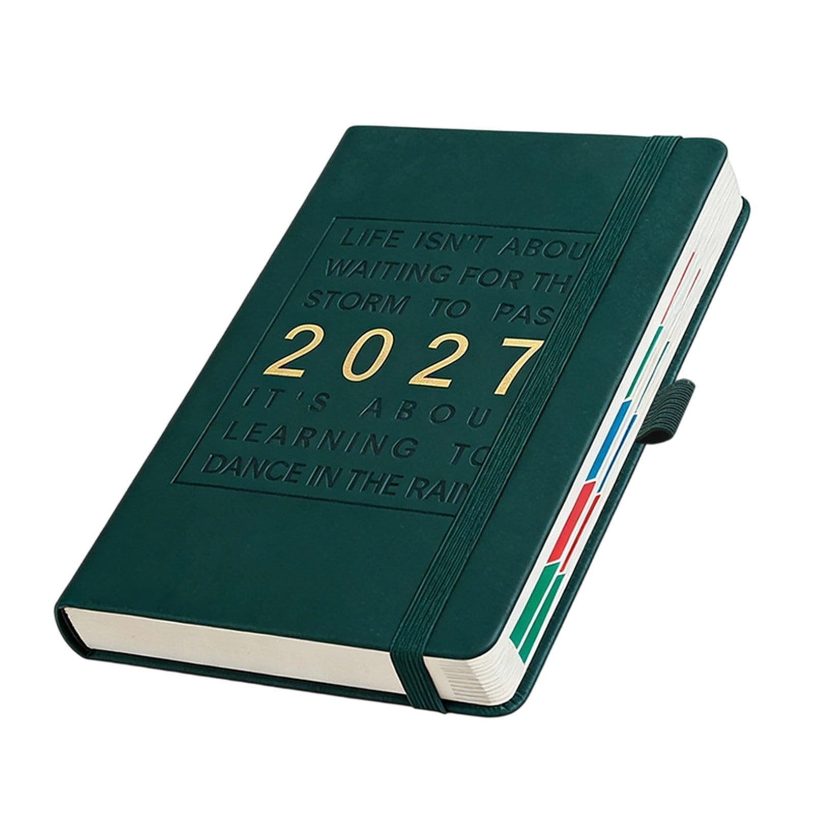 2027 Planner Notebook Hardcover Daily Weekly Monthly Journal with Elastic Closure Color Page Dividers Organizer for Office Business Home Personal Schedule Note‑Taking
