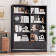 thumbnail image 7 of Homfa Tall Bookshelf with Drawers, Double Row 8 Cube 47'' Wide Bookcase for Living Room Office Small Space, Black, 7 of 7