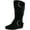 Black, variant on Top Moda Womens Bank-81 Mid Calf Round Toe Buckle Slouched Flat Boots