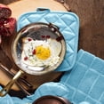 thumbnail image 3 of Set of 4 Oven Mitt, Pot Holders and Microfiber Dish Drying Mat Blue Teal by Osnell USA, 3 of 5