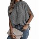 thumbnail image 2 of Women's Blouse Casual Print Batwing Sleeve Tops Elegant Chiffon Loose T-, 2 of 4