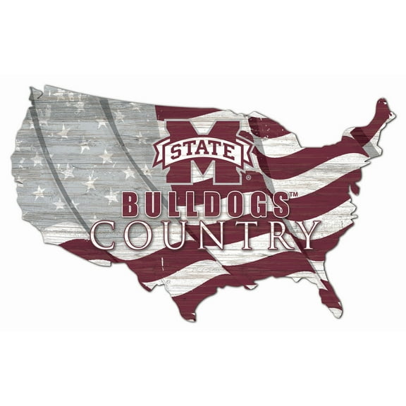 Mississippi State Bulldogs USA Flag Cutout Sign