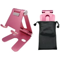 Pokanic Cell Phone Fully Foldable Stand Dock Holder Cradle Mount Organizer Charger Station Table Desk Bed Office School Kitchen Travel Portable Adjustable Multi-Angle Aluminum Pouch (Rose Gold)