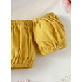 thumbnail image 4 of GXFC Kids Girls Fashion Shorts Outfits Little Girls Short Sleeve Off-shoulder Vest Crop Tops and Short Skirt Girls Summer Two Piece Set 3-8T, 4 of 7