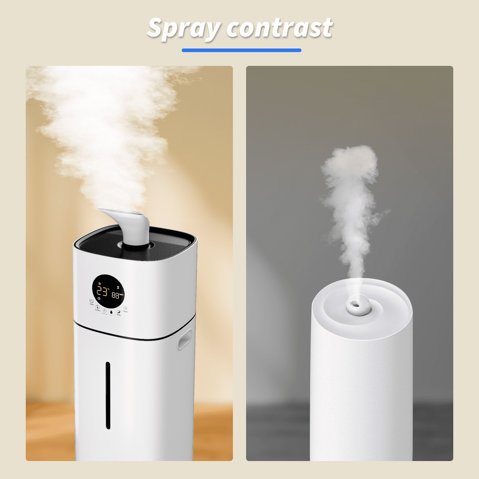 Rocyis Ultrasonic Tower Humidifier, 16L 4.2Gal, 360° Rotating, for Whole House, 1200 Sq Ft