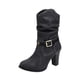 thumbnail image 2 of Zapatos de mujer, hebilla de cinturón a la moda, Color sólido, antideslizante, tacones altos cuadrados, informales, cálidos, resistentes al desgaste, botas de vaquero de lana antideslizantes Wmkox8yii hfjk3240, 2 of 6