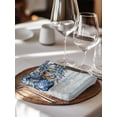 thumbnail image 6 of Blue Poinsettia Christmas Cloth Napkins Set of 6 Reusable Dinner Napkins, Xmas Botanical Balls Snowflake Vintage Cocktail Napkin Washable Table Napkins for Wedding/Holiday Party/Baby Shower 20"x20", 6 of 7