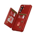 thumbnail image 2 of for Samsung Galaxy S24 Ultra Case Premium Leather RFID Blocking Wallet with Card Holder, Back Flip Cover Kickstand Magnetic Closure Shockproof Heavy Duty Case for Samsung Galaxy S24 Ultra,Red, 2 of 8
