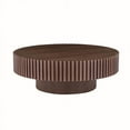 thumbnail image 3 of Kevinplus 39.37'' Round Coffee Table,  Wood Coffee Table for Living Room, Walnut, 3 of 10