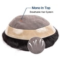thumbnail image 4 of Toupee for Men Indian Human Hair Fine Mono Poly Coating Around Mens Hairpiece Breathable NPU Monofilament Hair System Units Men's Capillary Prosthesis, 4 of 7