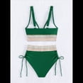 thumbnail image 4 of Bikini de Dos Piezas para Mujer, Cintura Alta, Cuello Halter, Traje de Baño Verde Oscuro XL, 4 of 7