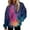 Blue, variant on WTOBBY Women's Tie-Dye Graphic Hoodie, Oversized Casual Pullover, Long Sleeve Patchwork Print Sweatshirt with Vibrant Colors and Street Style Design,Blue L