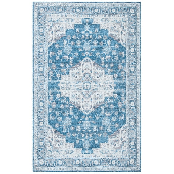 SAFAVIEH Classic Vintage Ramona Medallion Area Rug, Blue/Grey, 6' x 9'