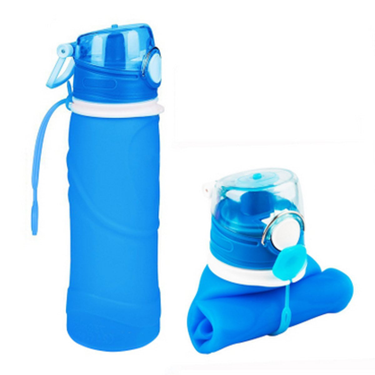 Collapsible Water Bottle Silicone Reusable Leak-Proof Travel Hiking Sports 26 oz 
