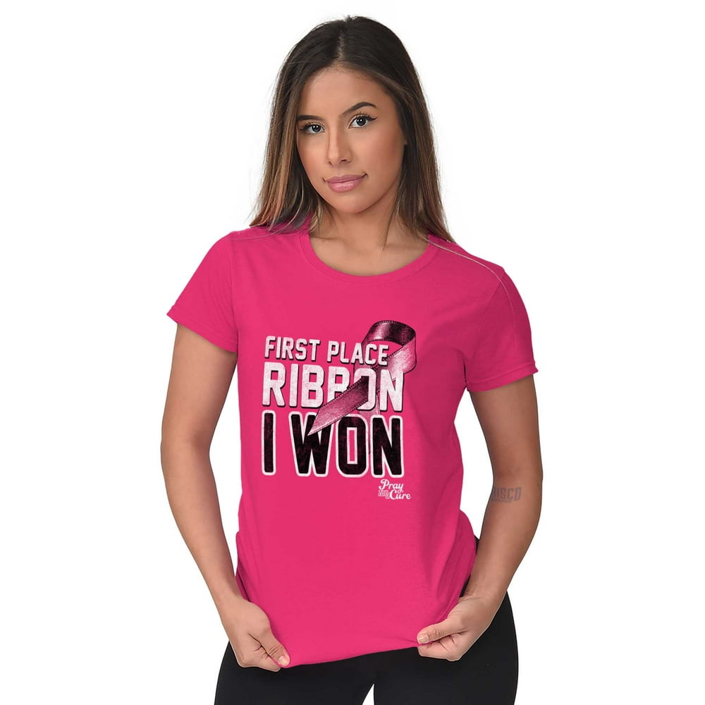 Brisco Brands - First Place Pink Ribbon I Won Warrior Womens T Shirt ...