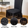 thumbnail image 4 of Chair Covers for Dining Room Set of 4 Stretch Chair Slipcovers with Skirt Removable Washable Kitchen Chair Protector Cover (Black, 4pcs), 4 of 10
