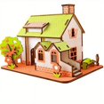 thumbnail image 3 of 1pc, Christmas Gift, Birthday Gift, Wooden Puzzle, Castle, Villa 3D Three-dimensional Jigsaw Puzzle, Handmade Lovers Toys, 3 of 5