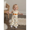 thumbnail image 6 of Miaouyo Toddler Baby Girls Halloween Flare Pants Overalls 0 6 12 18 24 Months 2T 3T 4T Pumpkin Print Sleeveless Tie-up Strap Bell Bottom Romper, 6 of 9
