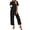F-Black, variant on UVN Pajamas for Women Short Sleeve Tops and Capri Pants Casual Womens Pajamas Sets with Pocket