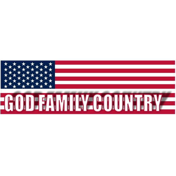 StickerTalk US Flag God Family Country Vinyl Sticker, 10 inches