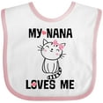 thumbnail image 3 of Inktastic My Nana Loves Me Girls Girls Baby Bib, 3 of 4