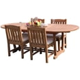 thumbnail image 4 of Grade-A Teak Dining Set: 4 Seater 5 Pc: 94" Mas Oval Trestle Leg Table And 4 Devon Armless Chairs Outdoor Patio WholesaleTeak #51DV2305, 4 of 6
