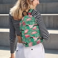 thumbnail image 5 of Disketp Tropical Flamingo print Canvas Backpack Lightweight Travel Daypack Student Rucksack Laptop Backpack-Medium, 5 of 5