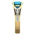 thumbnail image 3 of Clara Pucci 14K Yellow Gold 3.39 Simulated Turquoise Engraveable Engagement Ring + Wedding Band Set, 3 of 7