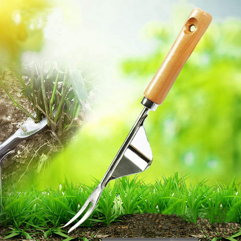 Weeding Tool - Leverage Metal Base Creates Perfect Angle for Easy Weed  Removal and Deeper Digging - Sharp V Nose Digs deep to Roots - Stainless  Rust Proof Steel 