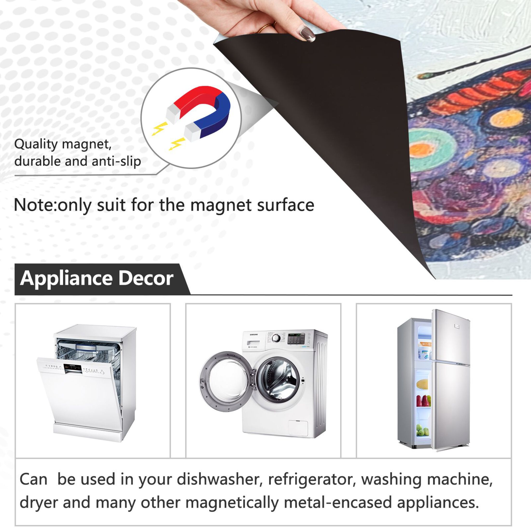 Dishwasher Magnetic Sticker 23x26 Inch Refrigerator Magnetic Sticker Washing Machine Magnetic Sticker Kitchen Panel Magnetic Sticker Home Decor Cool Colorful Butterflies