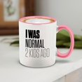 thumbnail image 3 of Shop4Ever® I Was Normal 2 Kids Ago Ceramic Coffee Mug Cup Gift for Mom Dad (Pink Handle 11 oz.), 3 of 4