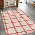 thumbnail image 4 of Area Rug 48×72in, Vintage Red Stripe Linen Style Floor Carpet Living Room Rug, Abstract Geometric Plaid Non-Slip Welcome Mat Indoor Rugs for Bedroom Dining Room, 4 of 9