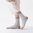 thumbnail image 4 of Sookeceks 6 Pairs Mens Cotton Crew Socks, Casual Warm Soft Contrasting Calf Socks Size 7-11, 4 of 7