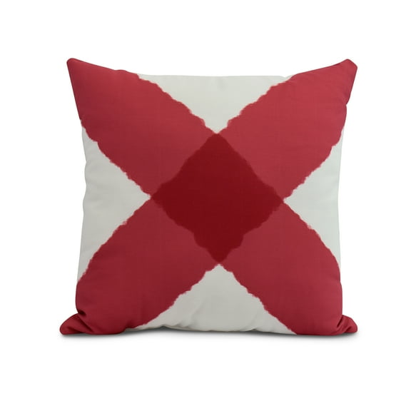 Simply Daisy, 20" x 20" X Marks the Spot, Geometric Print Outdoor Pillow, Red