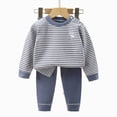 thumbnail image 5 of NOLDARES Toddler Baby Boy Fall Winter Clothes Contrast Color Long Sleeve Pockets Sweatshirt Pants Set Cute 2Pcs Outfit Set Size:12-13 Y,Navy, 5 of 5