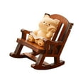 thumbnail image 2 of deevoka Rocking Chair Animal Figurine Cute Statue Cartoon Mini Desktop Ornament Small Sculpture for Micro Landscape Housewarming Gift Bear, 2 of 8