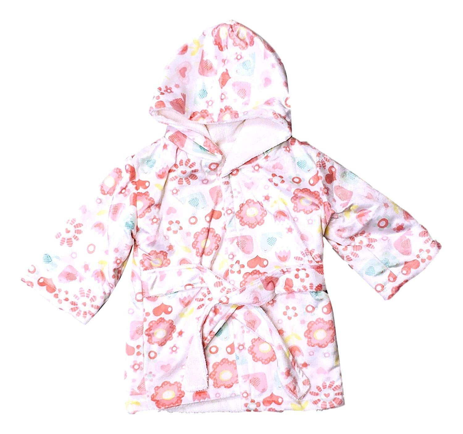 Extra Soft Plush Hooded Baby Terry Lined Bath Robe for Infants Toddlers ...