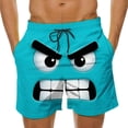 thumbnail image 2 of Axiiglly Mens Shorts Casual Funny Expression Print Drawstring Elasic Waist Swim Trunks Hawaiian Summer Beach Workout Shorts with Pockets S-5XL, 2 of 6