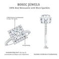 thumbnail image 6 of Rosec Jewels Certified Moissanite Princess Cut Engagement Ring 3 Carat - Moissanite Halo Ring - 8 mm - D-VS1 Quality, 10K White Gold, US 11.00, 6 of 7