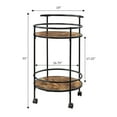 thumbnail image 4 of Designs2Go Charlie Serving Bar Cart in Walnut Wood Finish and Black Metal Frame, 4 of 9