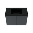 thumbnail image 5 of Modway Bryn 36" Modern Wood/Ceramic Wall-Mount Bathroom Vanity in Gray/Black, 5 of 8