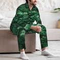 thumbnail image 6 of KLL Ferns Leave Green Foliage Sleepwear Mens Flannel Pajamas,Long Cotton Pj Set, 6 of 7