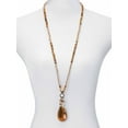 thumbnail image 4 of PalmBeach Jewelry Genuine Brown Jasper Antiqued Goldtone Boho Drop Necklace, 34 inches, 4 of 7
