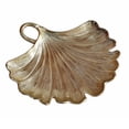 thumbnail image 2 of Keva 12 Inch Decorative Bowl, Textured Leaf Design, Aluminum, Modern, Gold - Saltoro Sherpi, 2 of 5