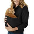 thumbnail image 2 of GrmtClth Womens Pet Pouch Hoodie Fashion Carry Pouch Kitten Puppy Holder Hoodies Comfort Soft Carrier Pullover Shirt with Pet Pocket Black M, 2 of 4