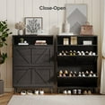 thumbnail image 4 of Veanerwood Farmhouse Freestanding Shoe Cabinet with 2 Flip Drawers for Entryway, Black, 4 of 10