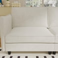 thumbnail image 5 of 74.27" Beige Loveseat Sofa, 2-Seater Comfy Couch, Mid Century Modern Small Space Sofa, Solid Wood Frame, Pocket Spring Cushion, Apartment, Bedroom, Office, 5 of 9